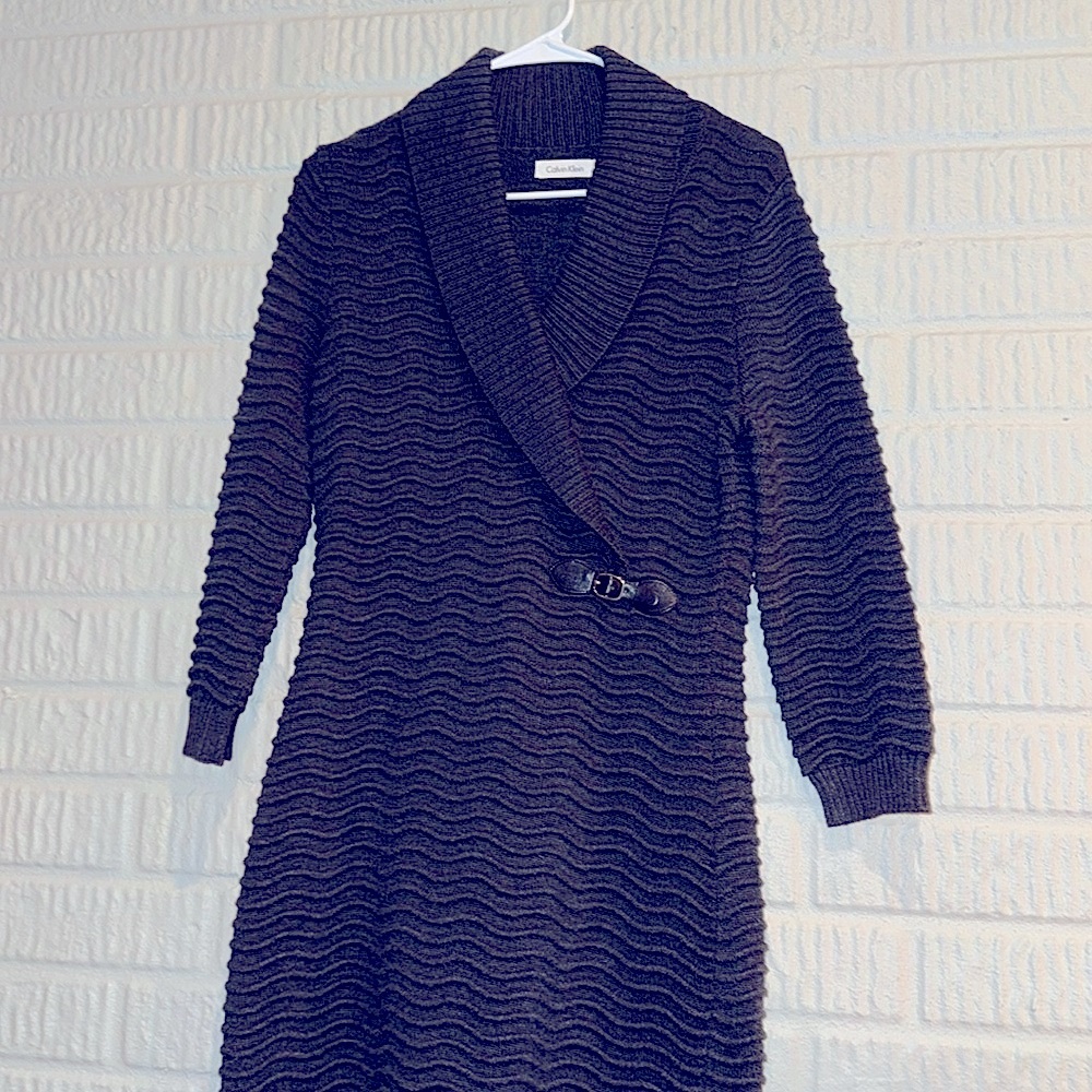 Like new calvin klein sweater dress, dark grey, medium